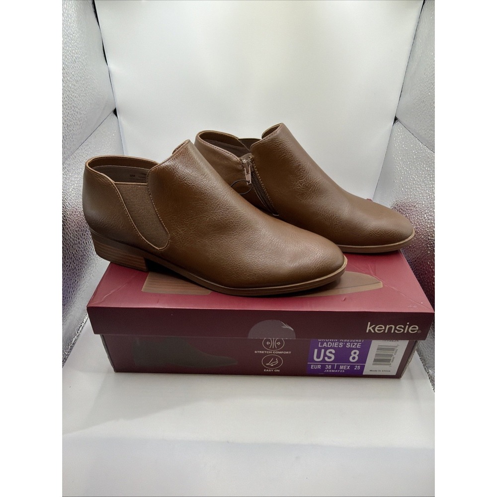Kensie Women's Serena Ankle Boot -Brown - Size 8